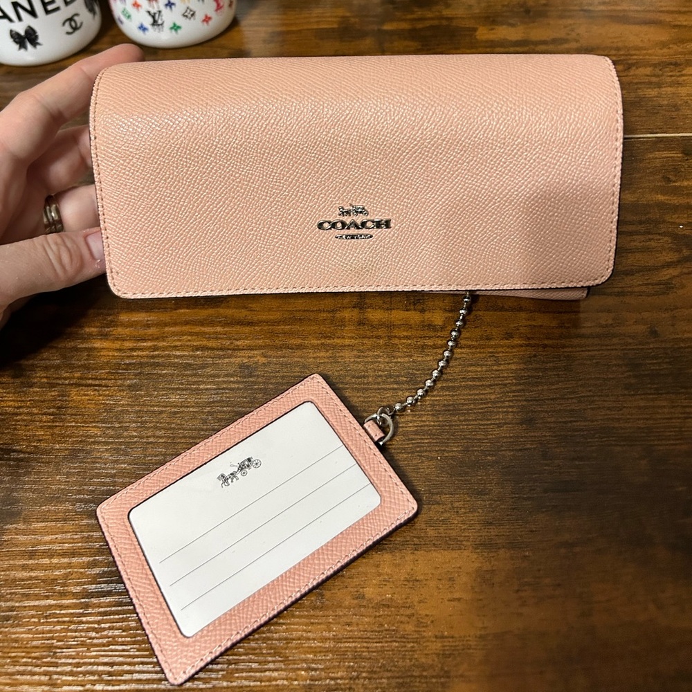Coach Blush Pink Wallet and Card Holder Set